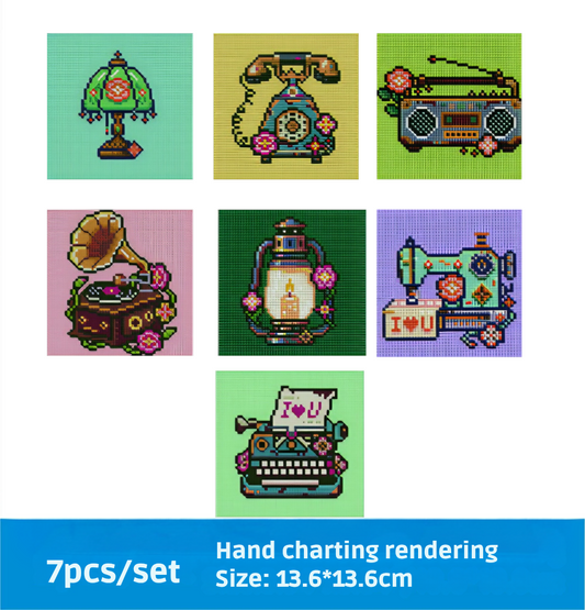 MINI - Retro Decor (AB+FD) 13.6x13.6cm - Square Drills