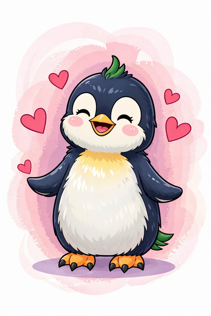 Love Puff Penguin (FD+AB)40x50cm 🔘🔲