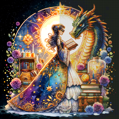 The Alchemist & The Dragon (FD+Crystal) 60x60cm 🔘🔲