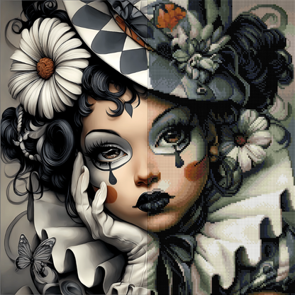 Midnight Harlequin Muse (FD+AB) 50×50cm 🔘🔲