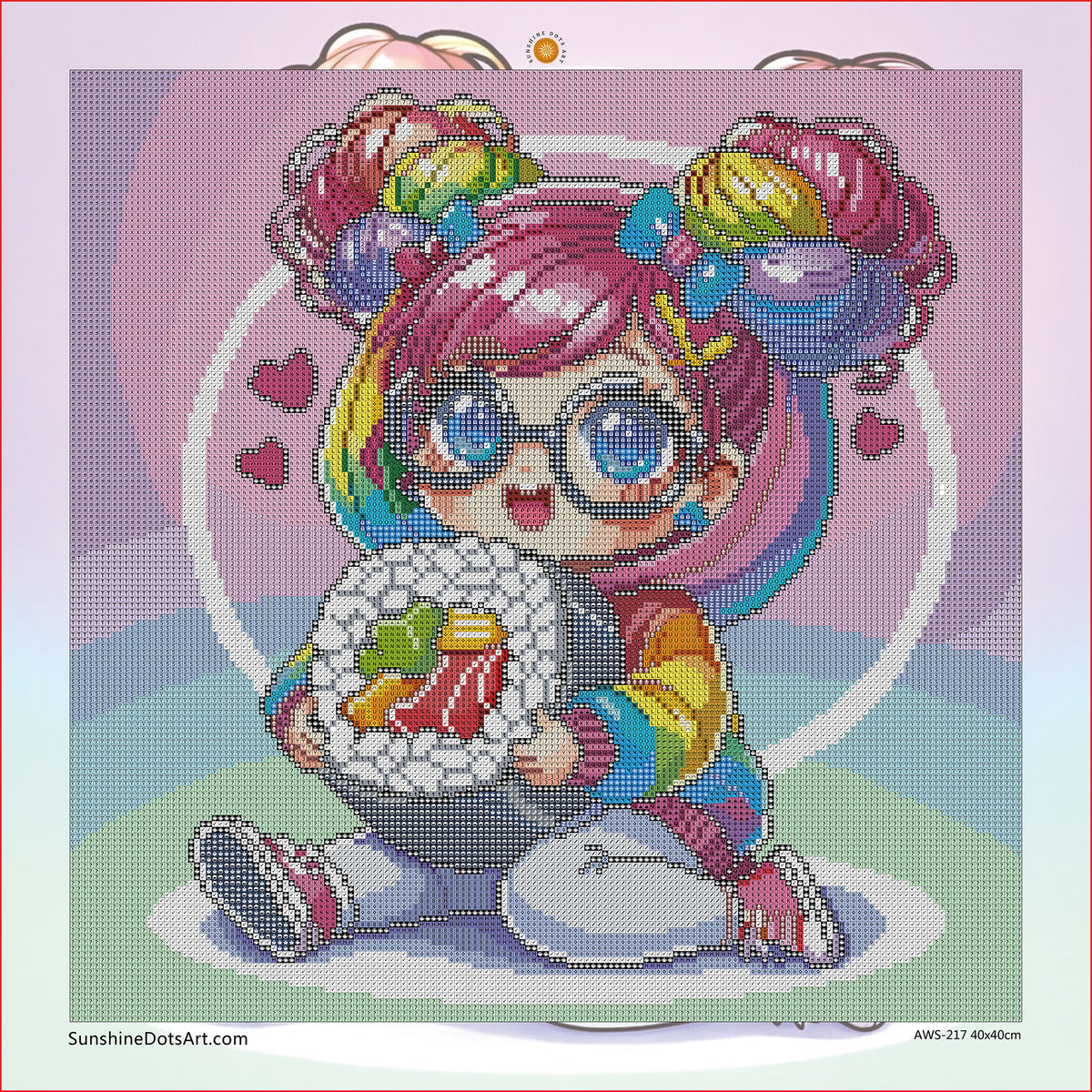 Rainbow Sushi Cutie (FD+AB) 40x40cm 🔘🔲