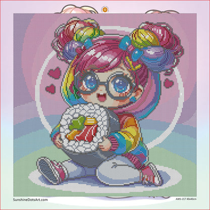 Rainbow Sushi Cutie (FD+AB) 40x40cm 🔘🔲
