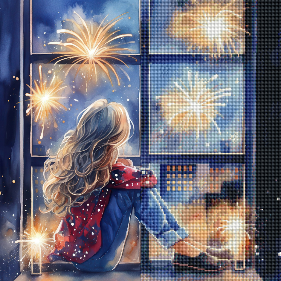 City Sparks & Quiet Wishes (FD+AB) 50x50cm 🔘🔲