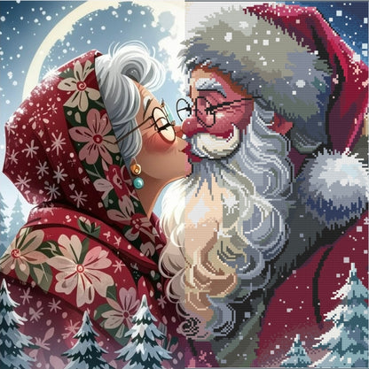 Christmas Kiss (FD+AB) 50x50cm 🔘🔲 | Diamond Painting Kit