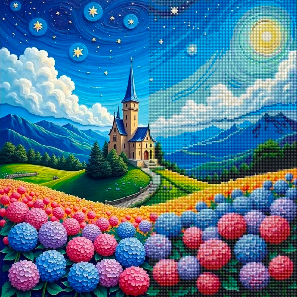 Starlit Castle (FD+AB) 50x50cm 🔘🔲