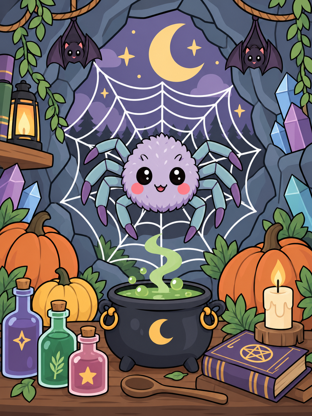 Moonlit Potion Spider  | Diamond Painting