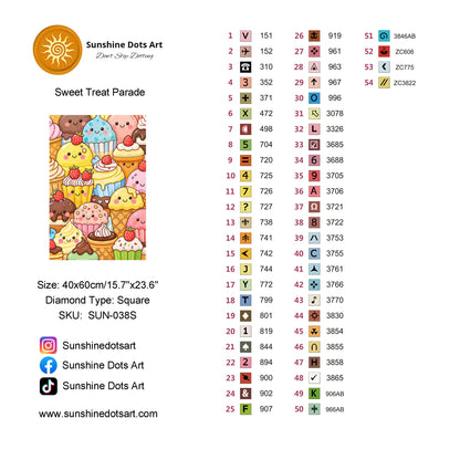 Sweet Treat Parade (FD + AB) 40×60cm 🔘🔲