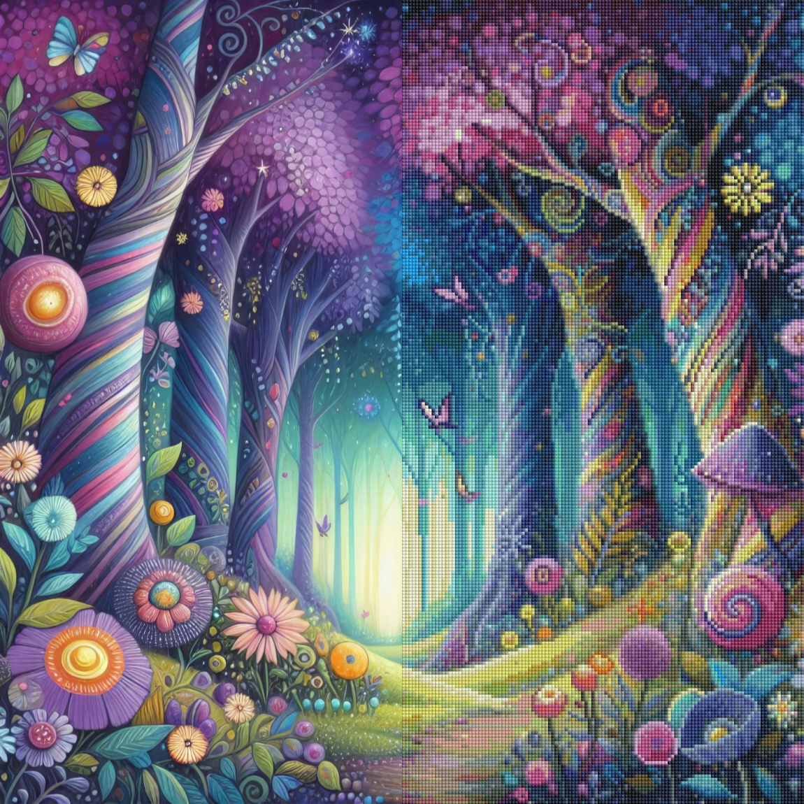 Whimsywood Path (FD+AB) 60x60cm 🔘🔲 | Diamond Painting Kit
