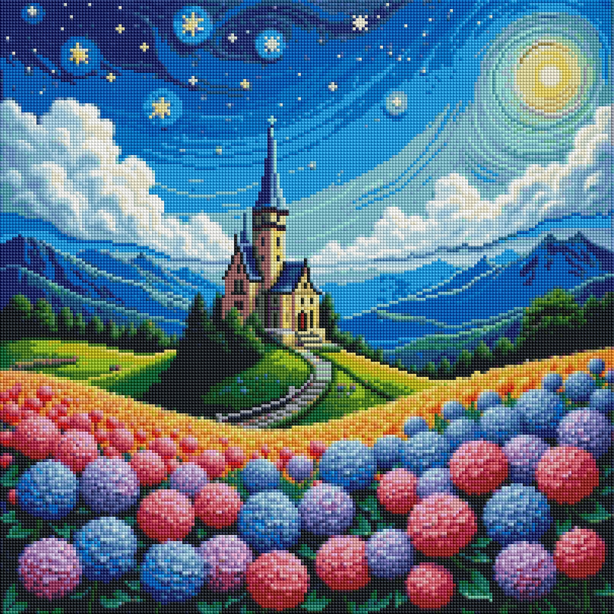 Starlit Castle (FD+AB) 50x50cm 🔘🔲