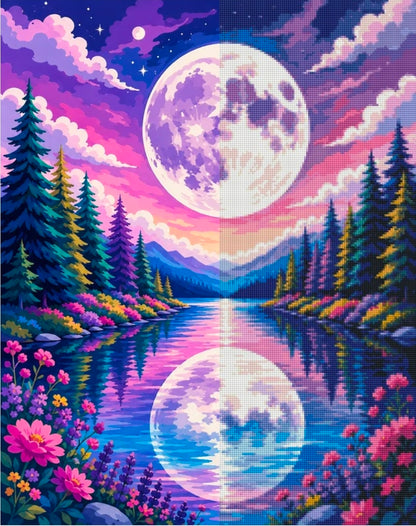 Moonrise Lake Magic (FD+Crystal) 50x65cm 🔘🔲