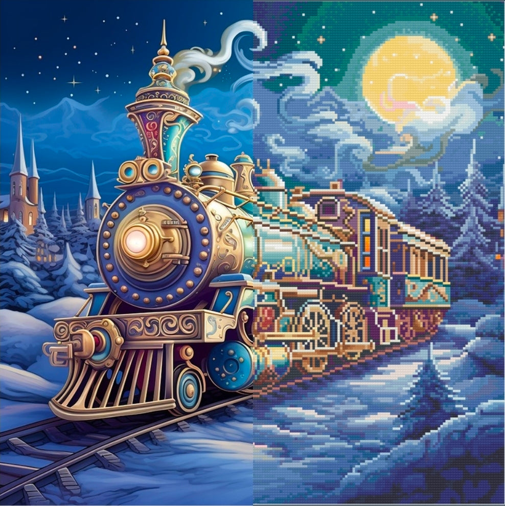 Whimsy Train Ride (FD+AB) 50x50cm 🔘🔲 | Diamond Painting Kit