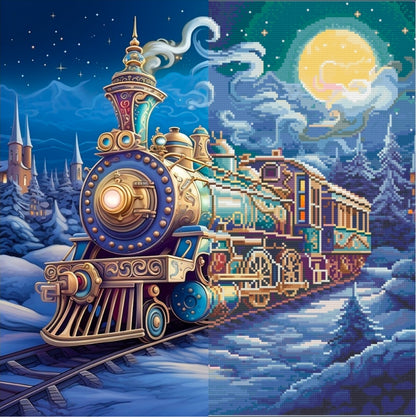 Whimsy Train Ride (FD+AB) 50x50cm 🔘🔲 | Diamond Painting Kit