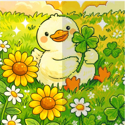 Lucky Little Duck (FD + AB) 40×40cm 🔘🔲
