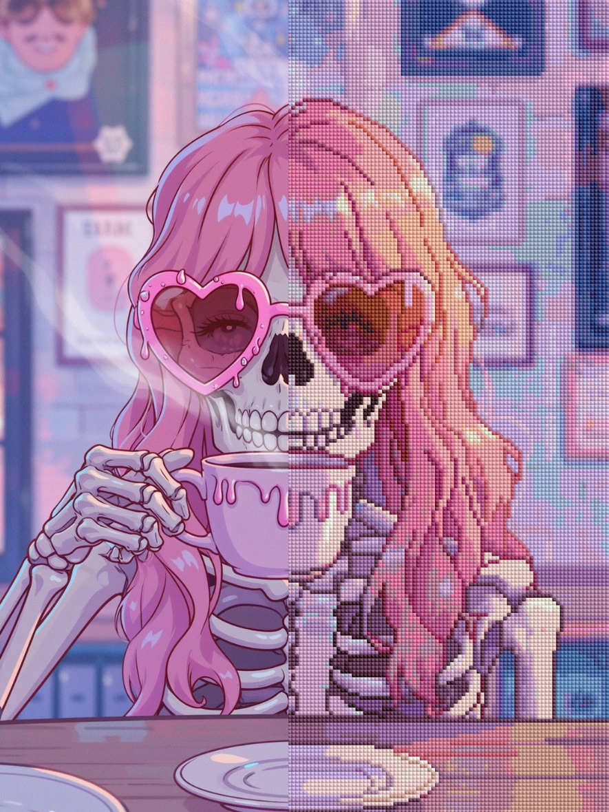 Café Skeleton Chic (FD) 40x55cm 🔘🔲