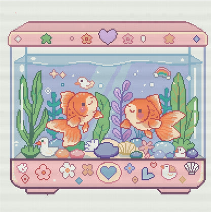 Pastel Fishy Daydreams (FD+AB) 50x50cm 🔘🔲