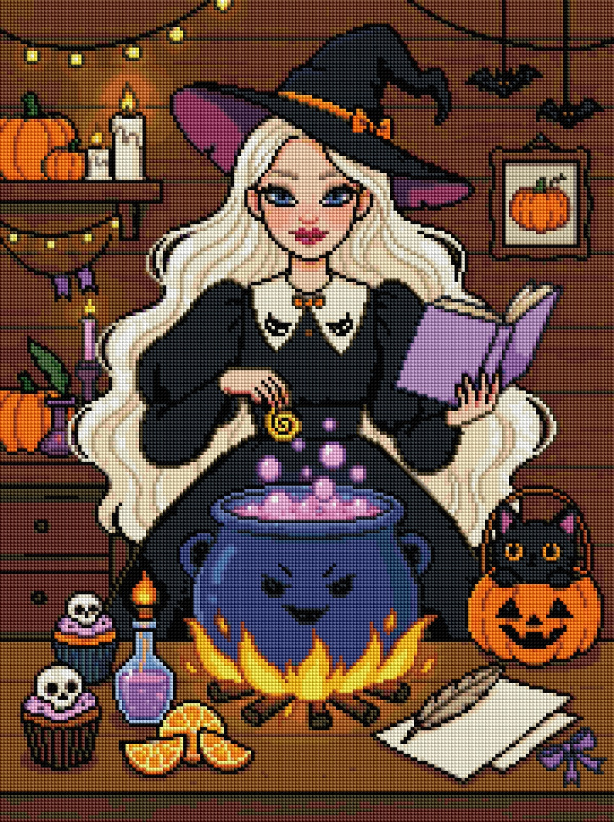 Bubbling Spells & Whiskers | Diamond Painting