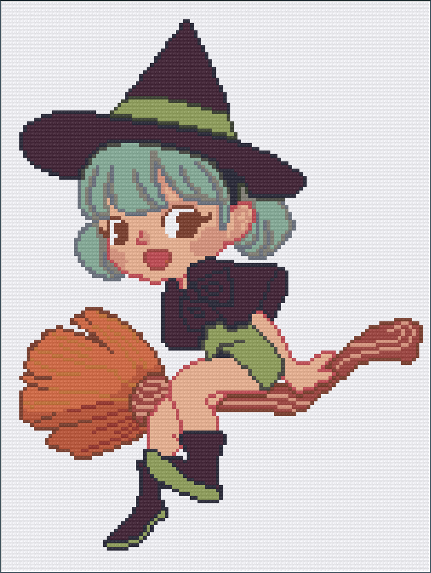 Little Broomstick Witch (FD+AB) 30x40cm 🔘🔲