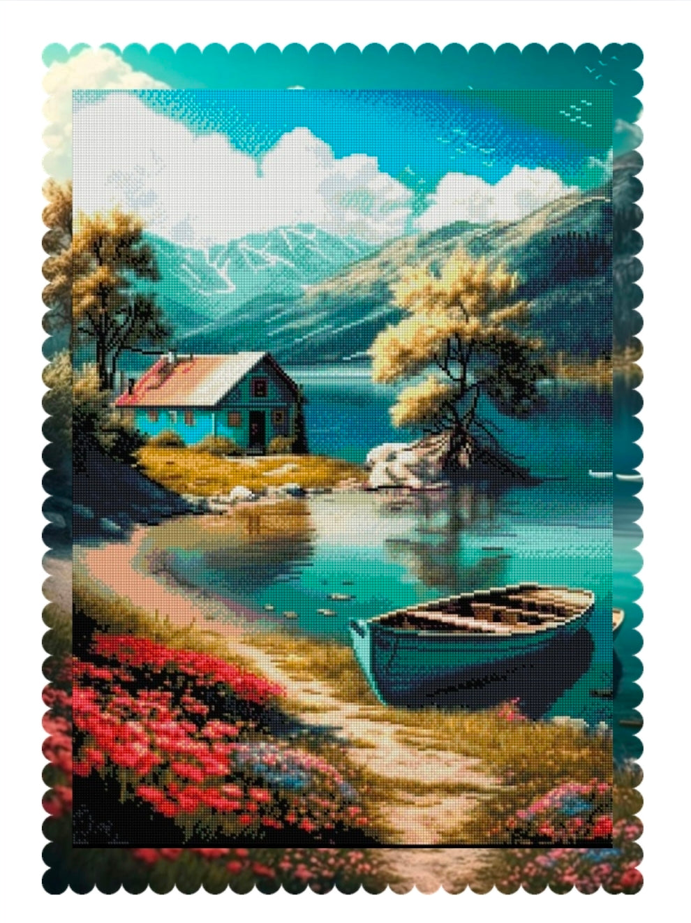 Serene Lakeside Retreat | Diamond Painting