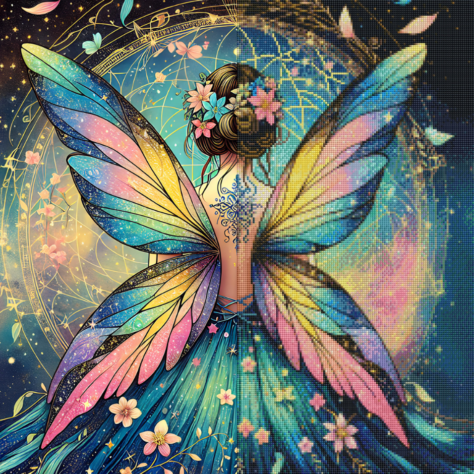 Celestial Bloom Fairy (FD+AB) 60x60cm 🔘🔲