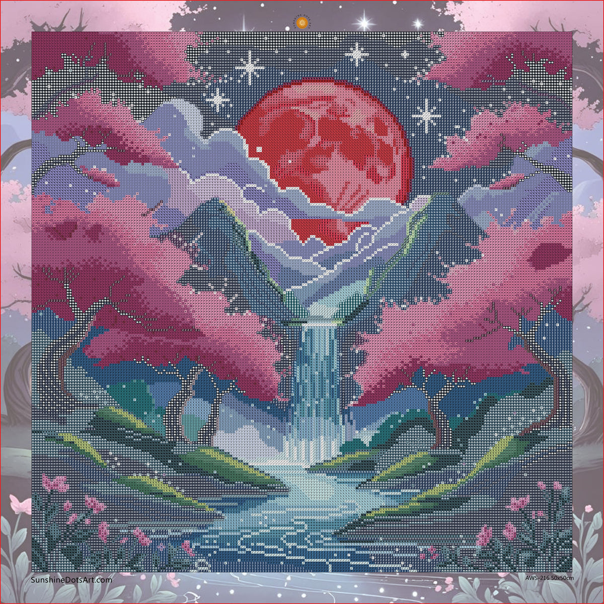 Enchanted Moonfall Garden (FD+AB) 50x50cm 🔘🔲 | Diamond Painting Kit