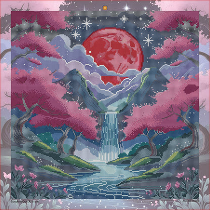 Enchanted Moonfall Garden (FD+AB) 50x50cm 🔘🔲 | Diamond Painting Kit