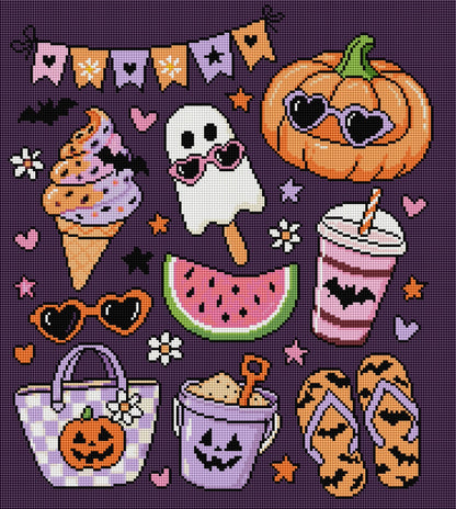 Spooky Summer Vibes (FD+AB) 40x50cm 🔘🔲 | Diamond Painting Kit
