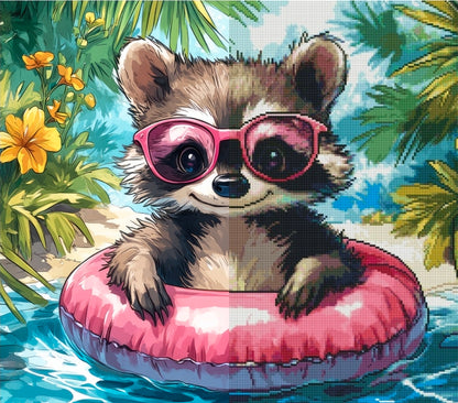 Poolside Bandit Bliss (FD+AB) 60x52cm 🔘🔲
