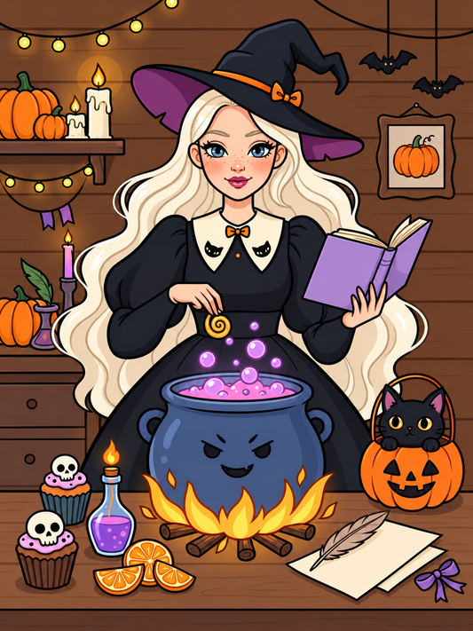 Bubbling Spells & Whiskers | Diamond Painting