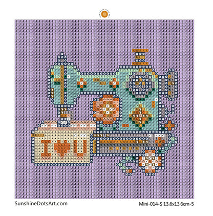MINI - Retro Decor (AB+FD) 13.6x13.6cm - Square Drills