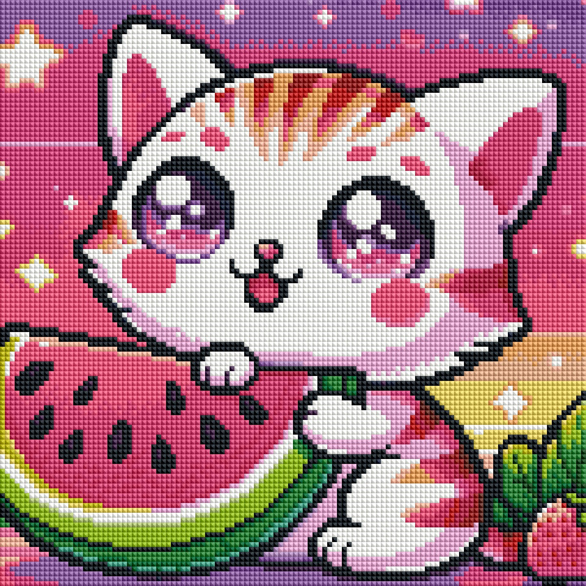 Melon Munchie Kitty (100% FD) 30x30cm 🔘🔲