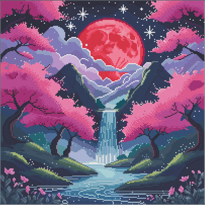 Enchanted Moonfall Garden (FD+AB) 50x50cm 🔘🔲 | Diamond Painting Kit