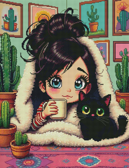 Cocoa & Cactus Snuggles (FD+Metallic) 50x65cm 🔘🔲