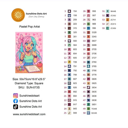 Pastel Pop Artist (FD+AB) 50x75cm 🔘🔲
