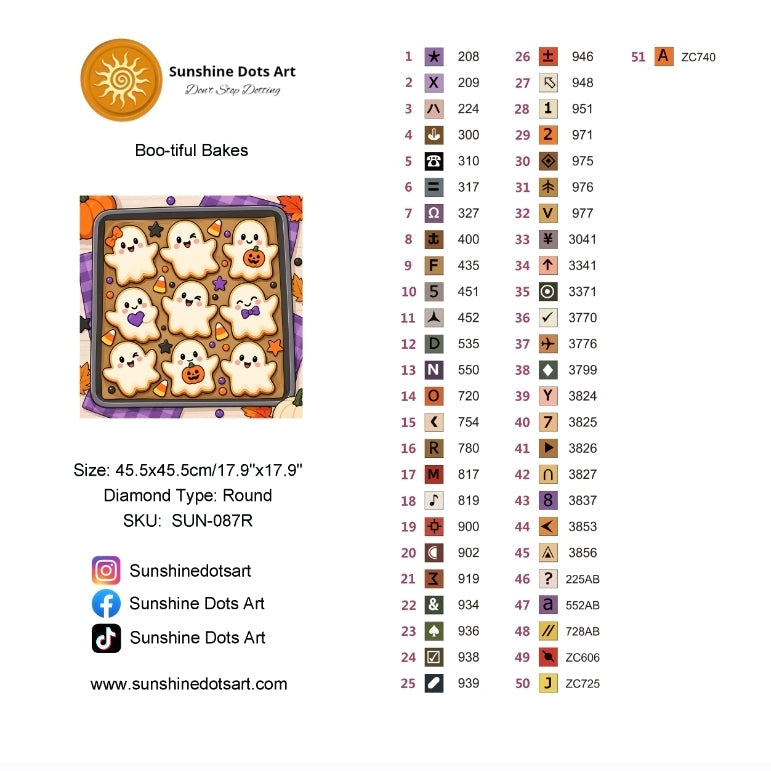 Boo-tiful Bakes (FD+AB) 40x40cm 🔘🔲 | Diamond Painting Kit